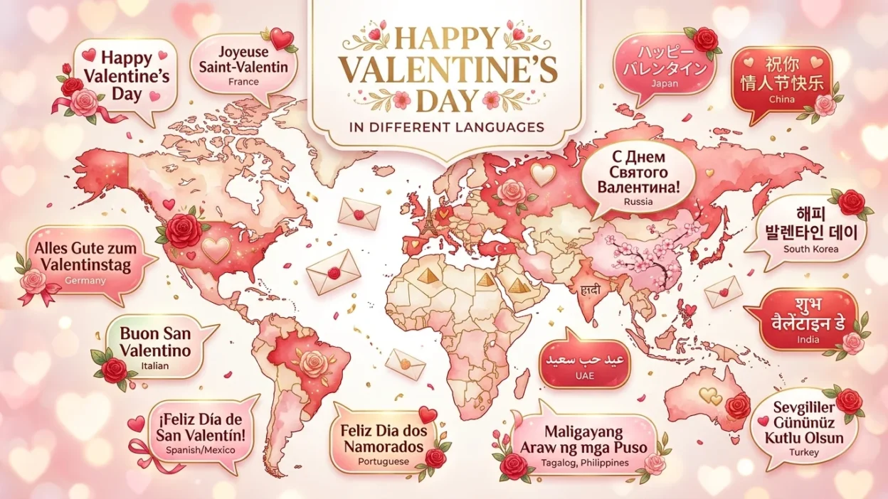 Happy Valentines Day in Different Languages